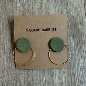 Olive and Gold Hoop Earrings
